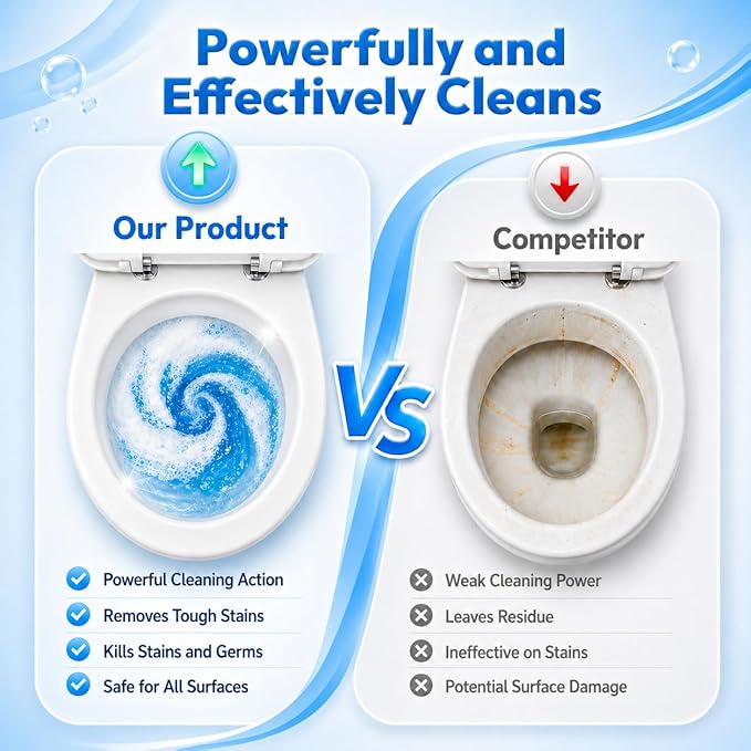 60 Count Toilet Wand Refills for Clorox Toilet Brush, Disposable Heads for Deep Cleaning, Instant Foam