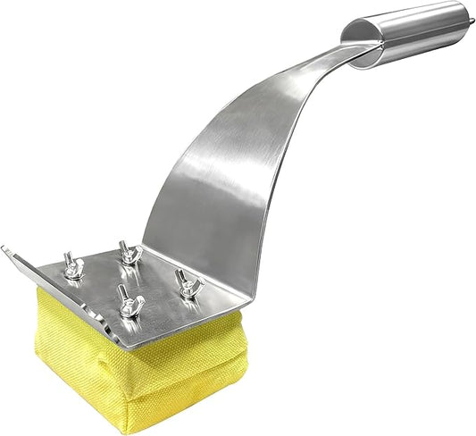 Grill Brush Bristle Free,Steam Cleaning Grill Brush.Stainless Steel Handle and Replaceable Cleaning Head, Secured by Four Wing Nuts for Cast Iron/Stainless-Steel Grates