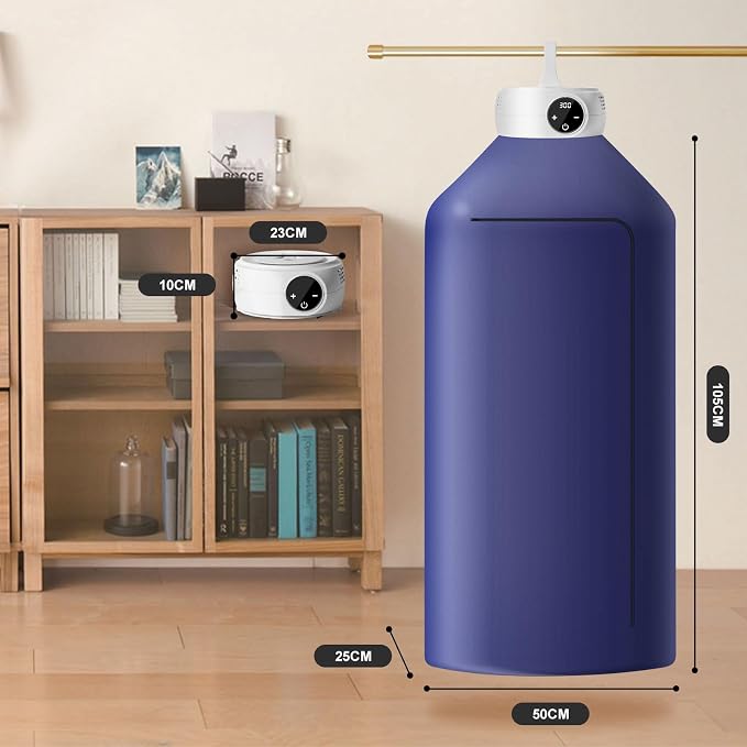 Uten Portable Clothes Dryer, Lightweight Mini Dryer for Quick Drying Clothes in Apartments, RVs, Hotels & Travel, Dark Blue