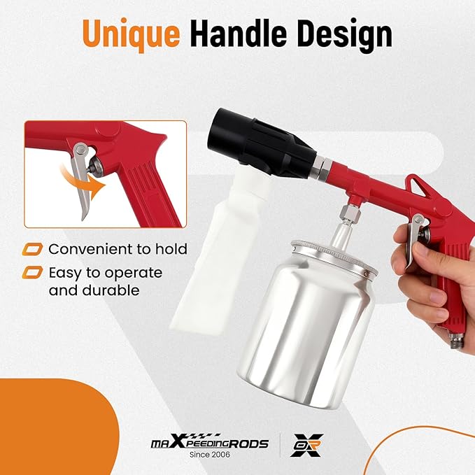 maXpeedingrods Sand Blaster Gun Kit with Sand Recovery Bag, Air Compressor Sandblaster Tool with Abrasive for Cleaning Metal, Wood, Surface Prep, Rust Removal