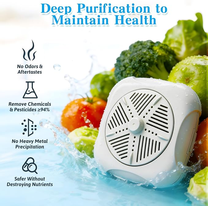 Fruit and Vegetable Washing Machine, Ultrasonic Fruit Veg Cleaner Device with OH-ion Tech, Produce Vegetable Cleaner and Fruit Washer, Plug-In Automatic Veggie Washer for Fruits, Rice, berry