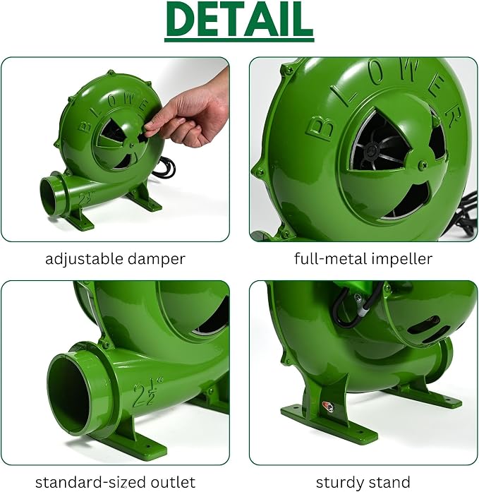 250W Blower Fan, 230CFM Electric Forge Blower, Blacksmith Forge Charcoal Chimney Starter, Air Mover Blower BBQ Fan, Centrifugal Blower 110V 2-1/2” Outlet