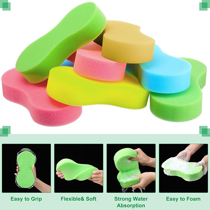 Vesici 48 Pack Car Wash Sponges, Large Sponges for Cleaning, Thick Giant Bone Sponge, Multi-Purpose, Ideal for Kitchen, Bathroom, Household Cleaning