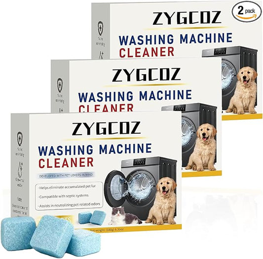Washing Machine Cleaner Tablets, 36 Tablets (18 Months), Works in HE, Top Load, and Front Load Washers, Helps Reduce Pet Hair and Stubborn Residue, Unscented (3)