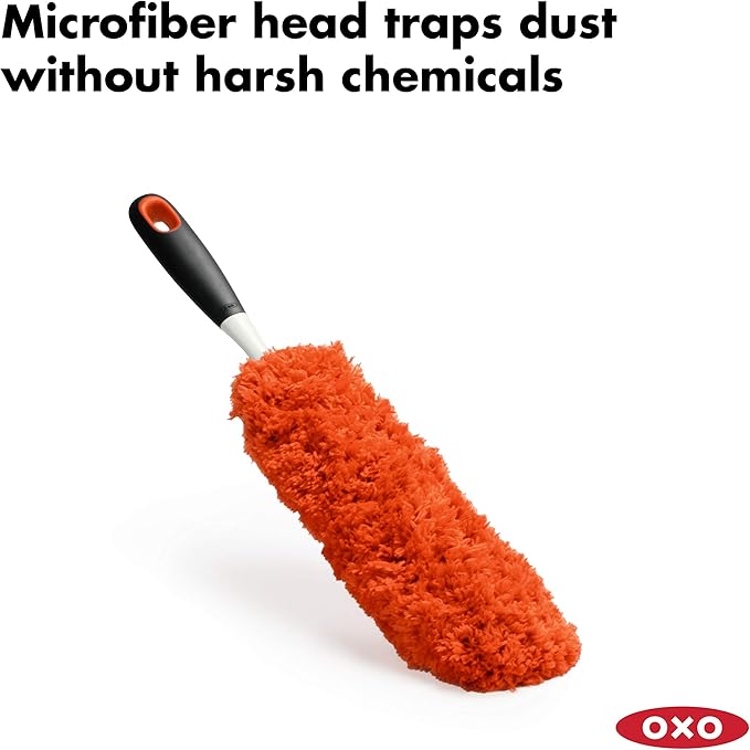 OXO Good Grips Wall-Mounted Mop and Broom Organizer and Microfiber Hand Duster