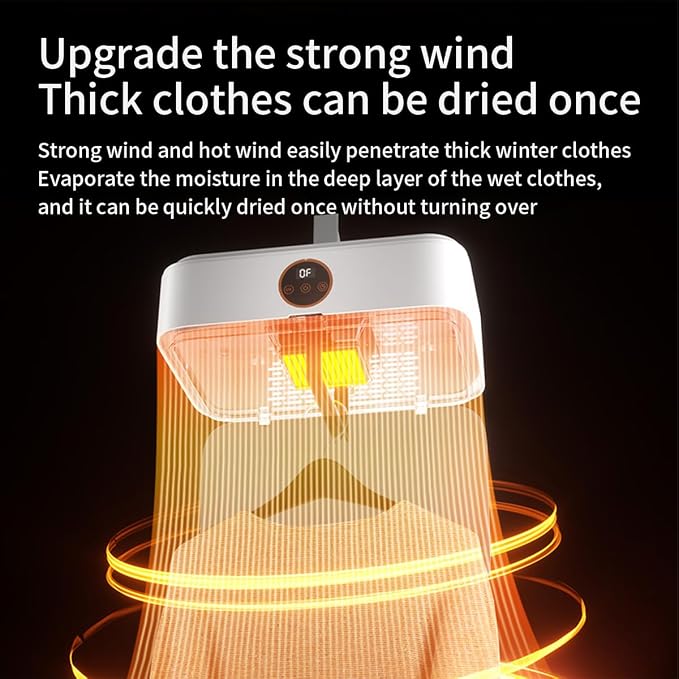 Portable Clothes Dryer Mini Dryer for Apartment RV Travel Dorm Portable Laundry Dryer Small Compact With Fast Drying Adjustable Timer Quiet Operation Remote Control-White