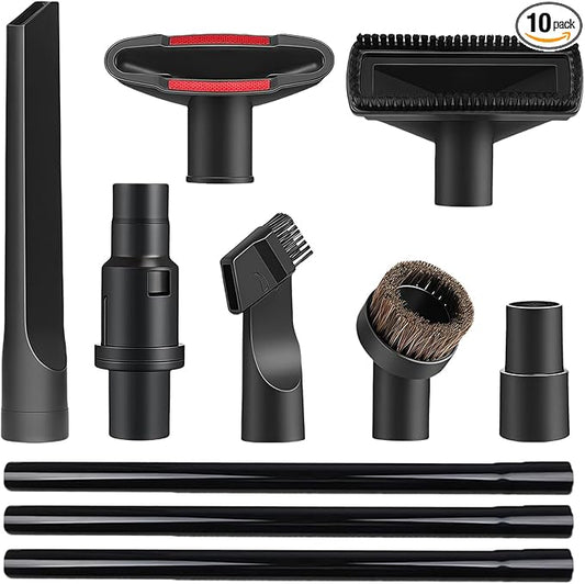 10 Pcs Vacuum Attachments & Brushes for Shark Navigator Lift-Away NV350 NV352 NV355 NV356E & Rotator NV500, Rocket HV301 HV322 HV371 Series Upright Vacuum, 1 1/4" (32mm) Vacuum Accessories Set