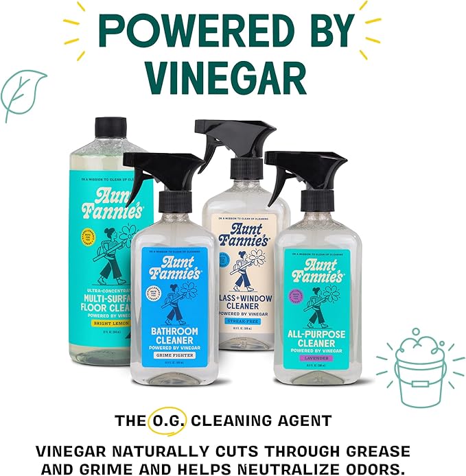 Aunt Fannie's All Purpose Household Cleaner Bundle, Multi-surface Spray and Refill, Powered by Vinegar for Kitchen, Bath, Windows and Countertops, Eucalpytus Scent