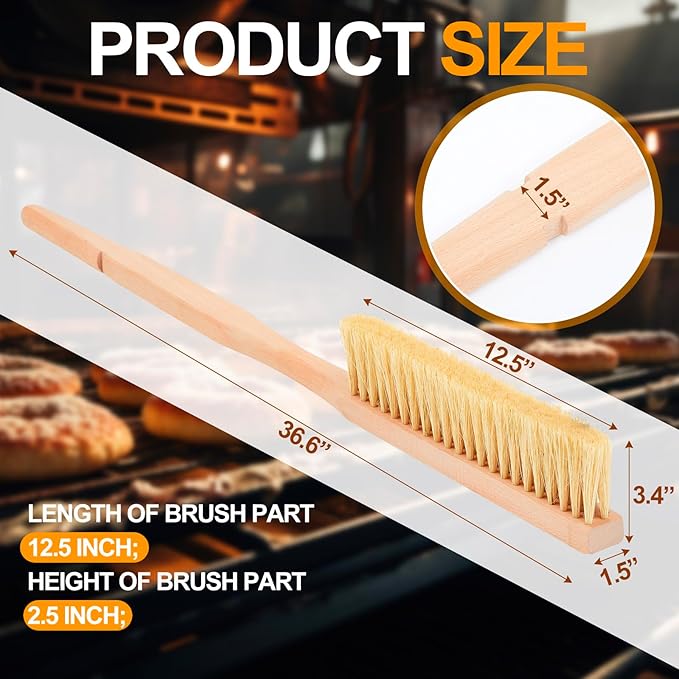 Maxdot 1 Pcs 36 Inch Giant Oven Brush Pizza Stone Brush with Long Handle for BBQ Grill Cleaning, Outdoor Oven Accessories
