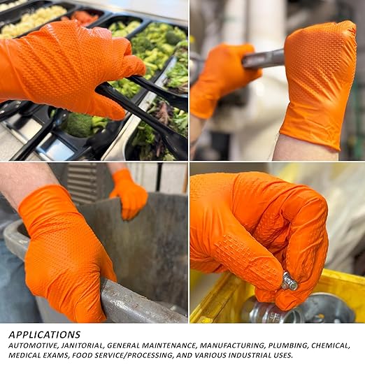 MAGID Iron Grip Powder-Free 100% Nitrile Disposable Gloves, QTY: 1000, Size: 7/Small - T9408OR