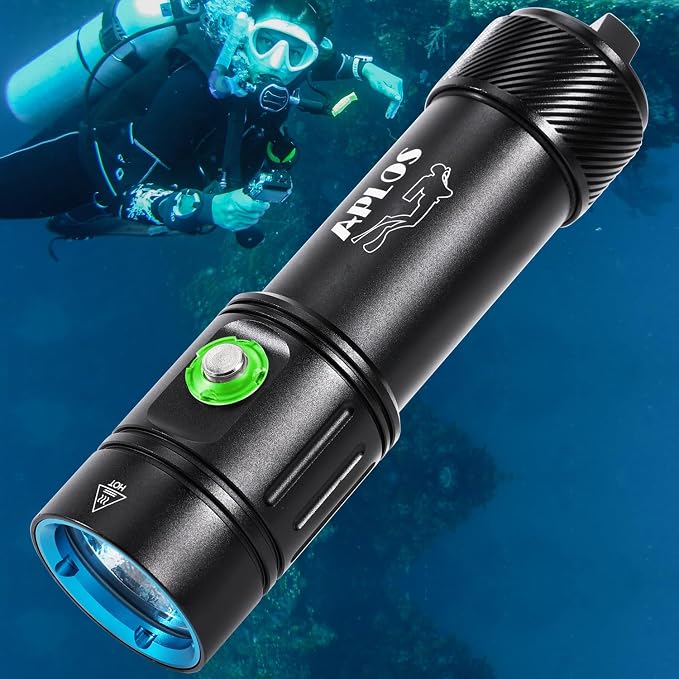 APLOS AP02 Scuba Diving Flashlight, 2500 Lumen Dive Light, Waterproof Underwater Dive Torch