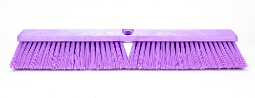 SPARTA Omni Sweep Plastic Push Broom Head, Heavy Duty, Industrial Broom With Color Code System For Outdoor, Indoor, Garage, Concrete, Patio, Kitchen, Bathroom, 18 Inches, Purple