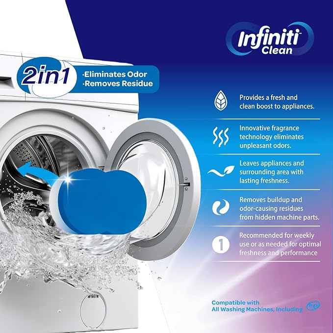 Washing Machine and Disposal Cleaning Tablets 48 Pack - Washer Machine Cleaner Tablets for Top Loader - Kitchen Sink Cleaner And Deodorizer - 12 Month Supply