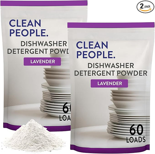 The Clean People Dishwasher Detergent Powder | Cuts Grease and Rinses Sparkling Clean | Residue-Free | Lavender, 120 Load