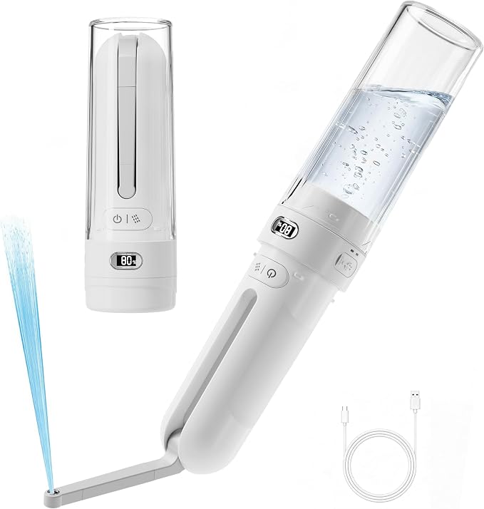 Portable Bidet for Travel, Personal Hygiene Sprayer Bottle for Women Men, Mobile Bidet Portable for Toilet,Electric Handheld High-Pressure Foldable USB-C Battery-Powered（White）