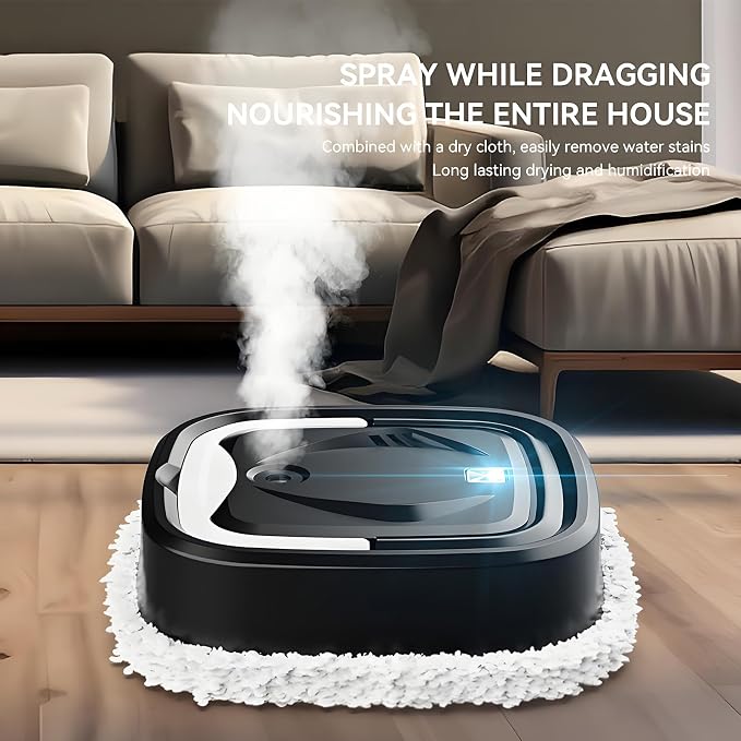 Automatic Robot Mop,Dual Use of Dry and Wet,Spray Function,Rechargeable Low Noise Intelligent Mopping Machine,Suitable for Bedrooms,Kitchens,Living Rooms