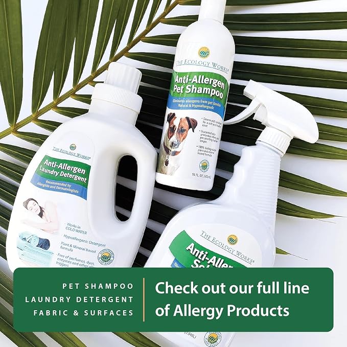 Anti-Allergy Laundry Detergent - Natural Allergy Free Laundry Soap - Pet Laundry Detergent for Dander Allergy, Pollen - Safe on Sensitive Skin & Washing Baby Clothes, Fragrance Free & Unscented