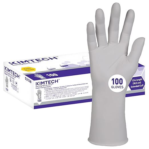 Kimtech™ Sterling Nitrile-Xtra™ Exam Gloves (53138), 3.5 Mil, 12”, Ambidextrous, Small, 100 Gloves/Box