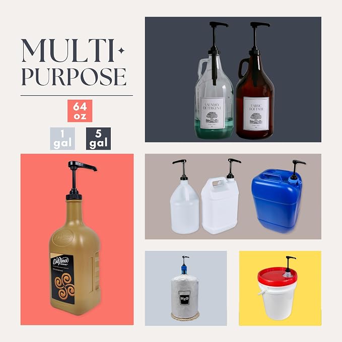 eBun White Gallon Pump Dispenser 1 Pack and eBun Black Gallon Pump Dispenser 1 Pack Bundle