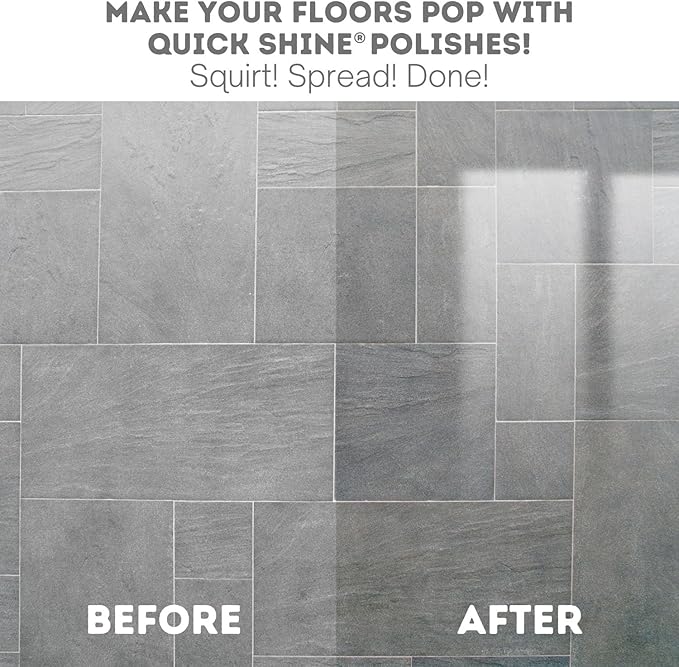Quick Shine Multi Surface Floor Finish 27oz, 6Pk | Cleaner & Polish to use on Hardwood, Laminate, Luxury Vinyl Plank LVT, Tile & Stone | Safer Choice w/Clean Shine Technology | Shine-Protect-Refresh
