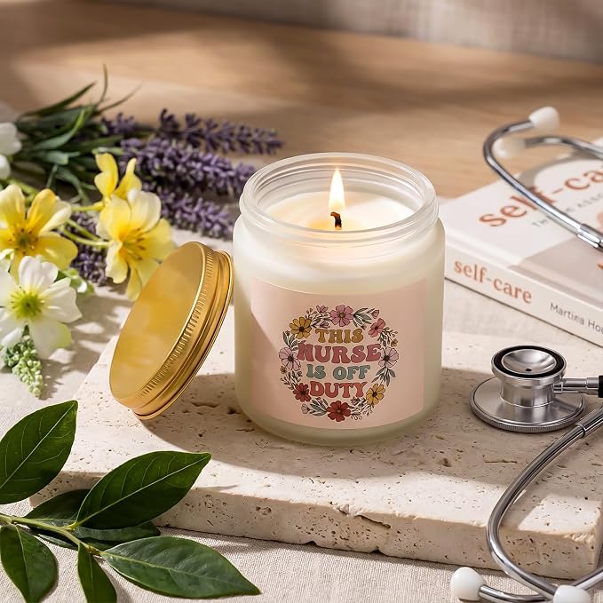 Patelai 7 Pcs Nurse Appreciation Gift Set, Thank You Nurses Gifts with 20oz Tumbler Tote Bag Candle Socks Makeup Bag Keychain Card, Nurse Week Gifts Nursing Graduation Gift for Women Nurses CNA RN