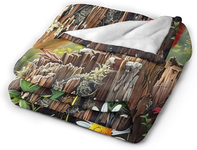 Tijuboni Cardinal Bird Throw Blanket Cardinal Gifts for Girls Boys Women Men Kids Adults Soft Flannel Fleece Blanket for Couch Sofa Bed Home Decor 50"x60"