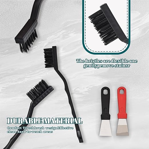 60 PCS Mini Nylon Brush Set，Masonry Brush Wire Bristle for Cleaning Welding Slag and Rust，Curved Handle Brush (Nylon, 60)