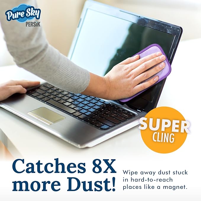 Pure-Sky Eyeglass Cleaner Cloth – Streak Free Ultra Microfiber Eyeglass Cleaner Wipes - Leaves no Wiping Marks - [5 Pack] - Cleans Lenses, Glasses, Screens, Cameras, Cell Phone, Eyeglasses,Tablets
