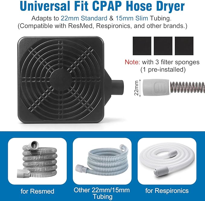 9 Pack CPAP Cleaning Kit for Hose & Mask, with Speed Control Hose Dryer, Collapsible Wash Basin & Hose Hanger, 7ft Cleaning Brush, CPAP Cleaning Supplies with Storage Bag, for 22mm & 15mm Tube