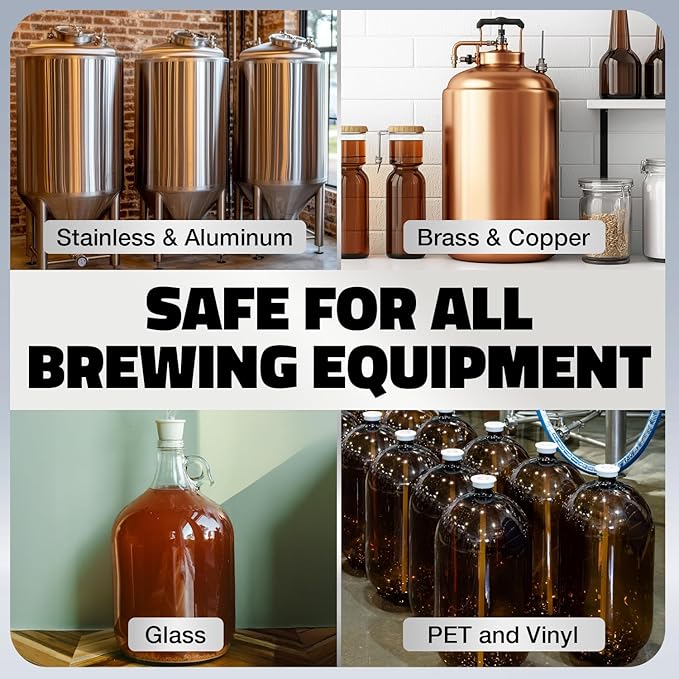 [1lb] Single Step No Rinse Brewing Cleanser - Made in USA, Powerful Powdered Brewery Wash For Cleaning & Prepping Homebrew Supplies - The Perfect Keg & Carboy Cleaner, Wine Bottle Cleaner, & More!