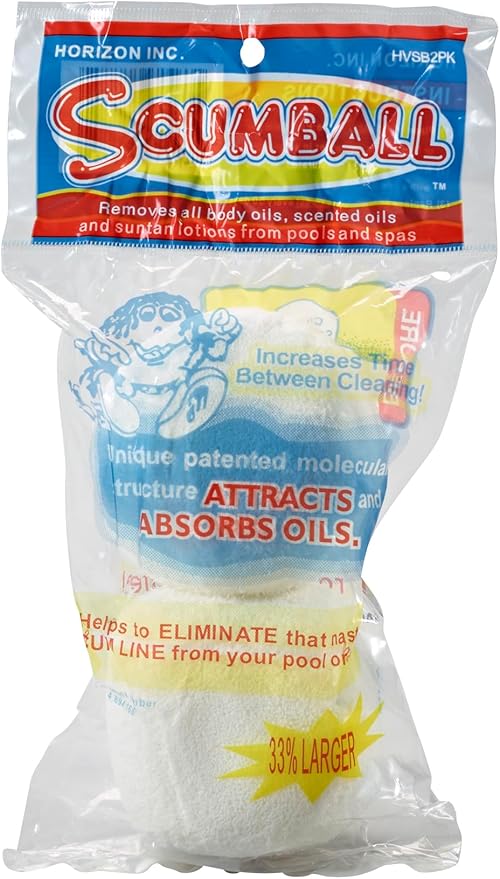 Horizon Scumball Pool & Spa Scum Eliminating Ball (1 Pack of 2), The Original USA Patented Reusable Scumball Used for Over 20 Years in The Pool and Spa Industry, HV-SB2PK