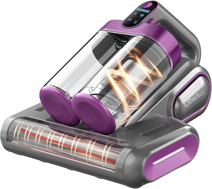 Mattress Vacuum Cleaner, Cordless Bed Vacuum with 13KPa Suction, Portable Vacuums for Sofa Couch Crib, Birthday Gifts for Women (Gray & Purple)