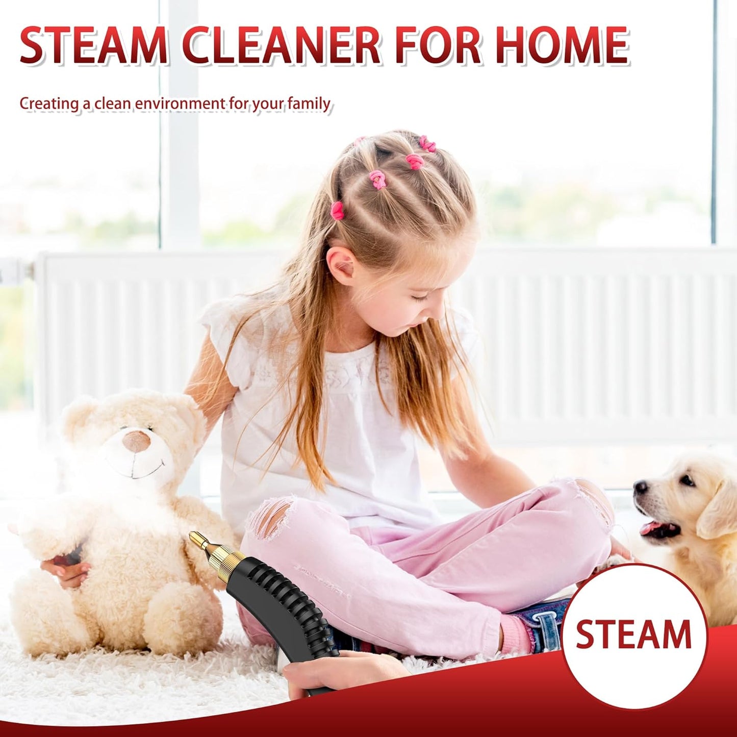 Portable Handheld Steam Cleaner, 2500W High Pressure Steam Cleaner for Cleaning with Accessories, Large Capacity 10s Fast Heating Steamer for Home, Car Detailing, Grout, Tile