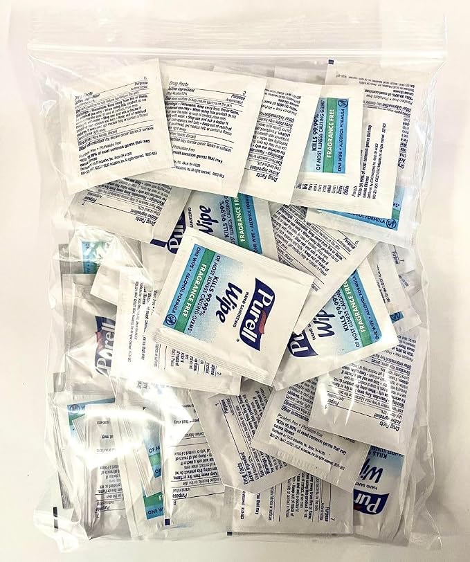 Purell 9022-10 Sanitizing Hand Wipes, Individually Wrapped, 2 Boxes of 100