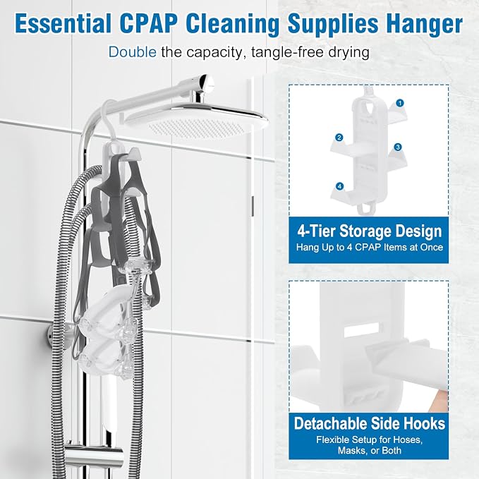 11 Pack CPAP Cleaning Kit for Hose & Mask, with Speed Control Hose Dryer, Collapsible Wash Basin & Hose Hanger, 7ft Cleaning Brush, CPAP Cleaning Supplies with Storage Bag, for 22mm & 15mm Tube