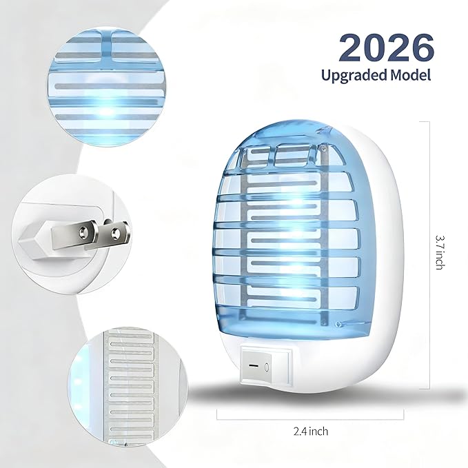 Indoor Bug Zappers, Fly Traps for Indoors, Insect Traps for Home Mosquito Killer for Kids & Pets, Home, Kitchen, Bedroom, Baby Room, Office (6 Packs)