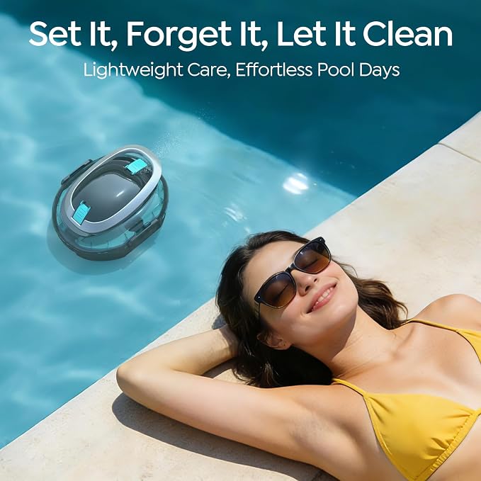 S2 Pool Vacuum Robot for Above Ground Pools, Cordless Operation, 80-Min Runtime, Coverage up to 766 sq ft, Efficient Cleaning Performance, Self-Parking and Easy Maintenance(Obsidian Cyan)