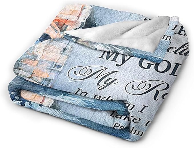 Tijuboni Ocean Nautical Lighthouse Throw Blanket Christian Religious Gifts for Women Men Girls Boys Kids Adults Soft Flannel Fleece Blanket for Couch Sofa Bed Home Decor 50"x60"