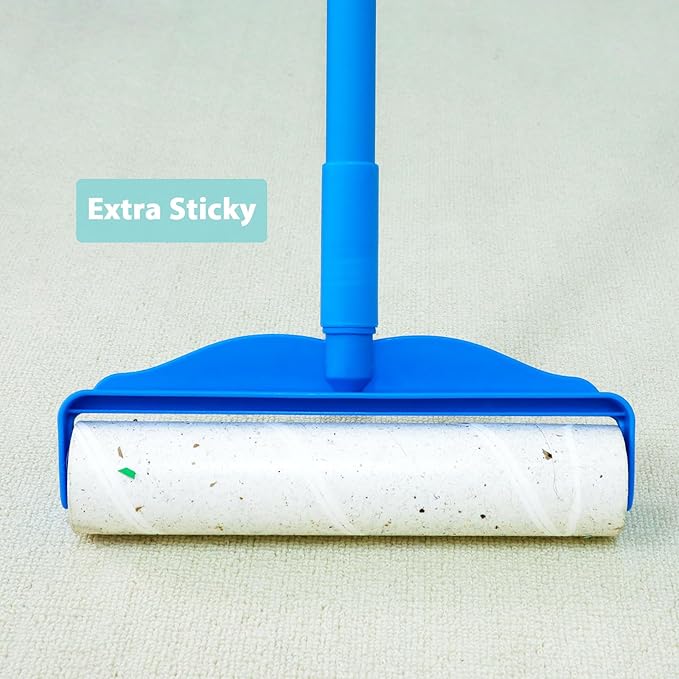9.45 inch Lint Roller Refills for Floor Lint Roller Replacement 9.4 inch to 9.5 inch Wide Large Floor and Carpet Lint Remover Refills, Pack of 3 Rolls Extra Sticky 180 Sheets Total