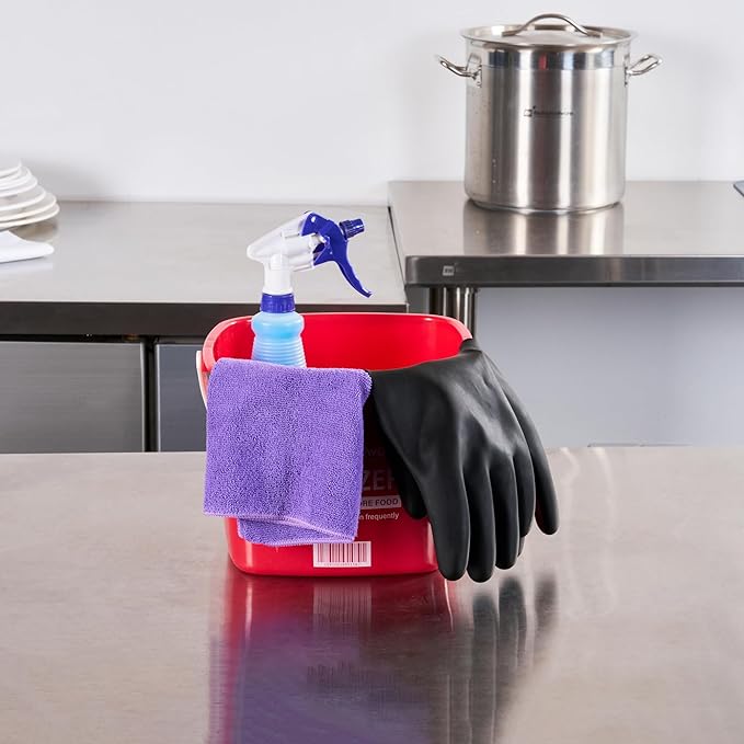 Restaurantware Chemical Resistant Gloves 10 Pack 17.75 Inch Durable Heavy Duty Gloves Protective Gloves for Chemicals Slip-Resistant Black Rubber Industrial Use
