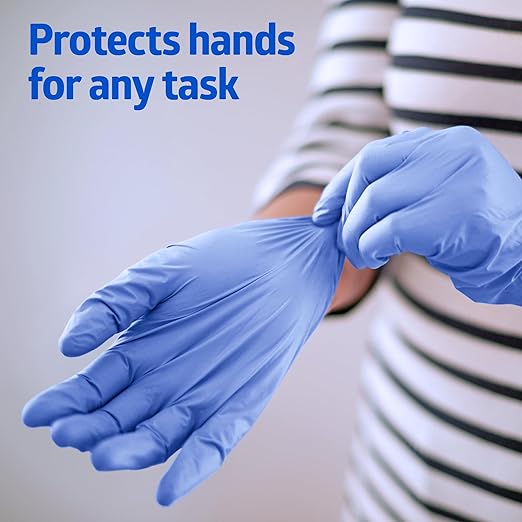 Medline MDS6800 SensiCare Ice Nitrile Exam Glove, Powder-Free with SmartGuard Film, 9.5" Length, XS, Dark Blue, Pack of 2500