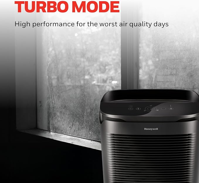 Honeywell PowerPlus HEPA Air Purifier for Home, 968 Ft² Rooms in 1 hour, Reduces Allergens, Dust, Pollen, Smoke, Pet Dander, Odors, Black, HPA3100