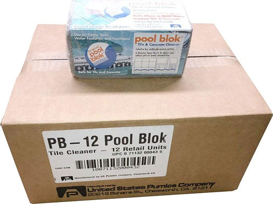 Pool Block, PB-12 by US Pumice, Case of 12, Pumie PoolStone, Pumice Stone for Pools & Spa Tile, Grout & Concrete Cleaning (12)