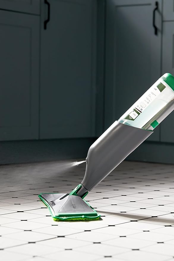 Eyliden Spray Mop with Bio-Enzyme Cleaner, Floor Mop for Hardwood, Tile & All Floors, Breaks Down Grease & Odors Naturally, 360° Swivel, 2 Washable Microfiber Pads, 4x10ml Concentrate Cleaner