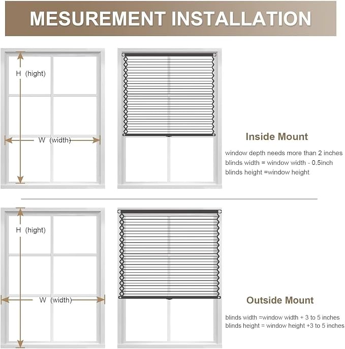 MYshade Cordless Blackout Cellular Shades, 1.5" Honeycomb Window Blinds for Bedroom & Nursery, Thermal Insulated, Noise Reducing, Privacy Shades, Inside or Outside Mount (50" W x 72" H, White)
