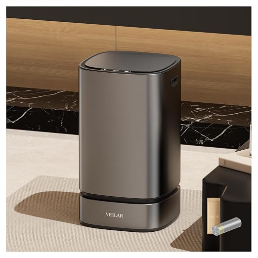 Motion Sensor Trash Can - Automatic Touchless 4 Gallon Garbage Bin for Bathroom, Bedroom, Kitchen, Office (Stainless Steel 4Gal/15L)