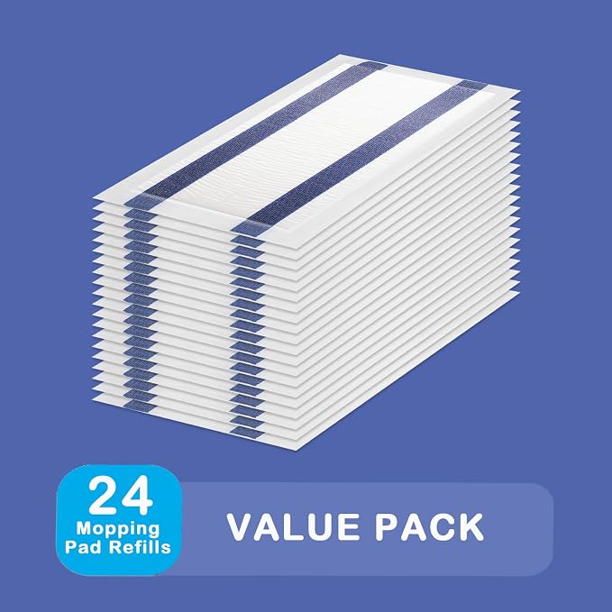 Mopping Pads Refills for Swiffer Wet Jet Mop - Thickness,Absorbent,24 Count | Textured disposable pads for everyday spray mop cleaning on sealed wood, tile, vinyl, and laminate floors.