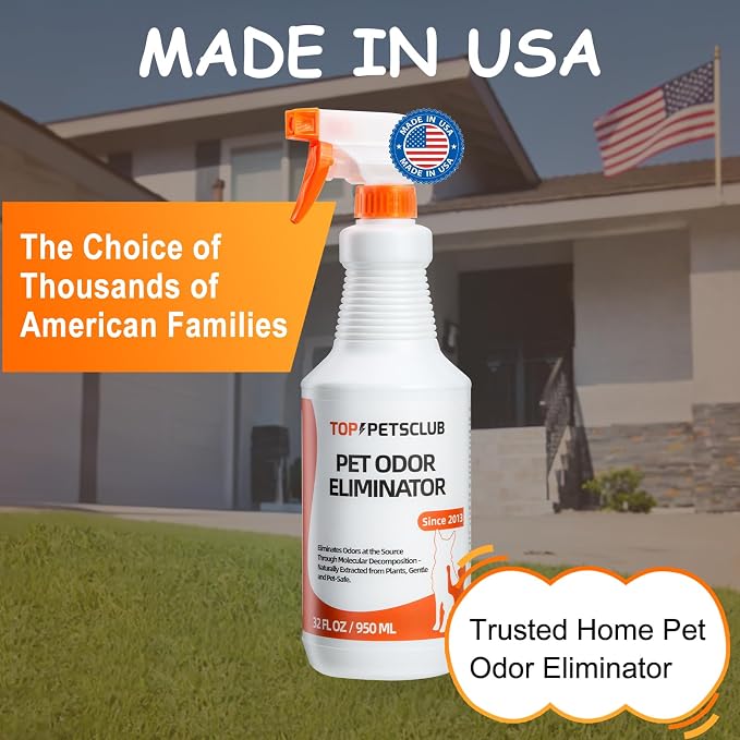 Pet Odor Eliminator for Home and Strong Smells, Plant Based Formula Dog & Cat Urine Odor Eliminator Spray,Pet Stain and Odor Remover for Carpet -3.5 OZ Odorless