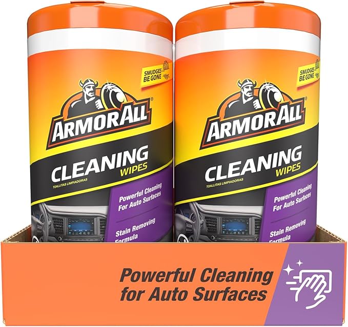 Armor All Car Cleaning Wipes , Wipes for Car Interior and Car Exterior, 50 Wipes Each