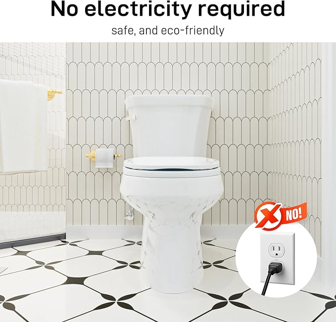 Bidet Toilet Seat – Non-Electric, Self-Cleaning Dual Nozzles for Frontal & Rear Wash, Adjustable Water Pressure, Slow-Close Lid, Fits Elongated Toilets – Hygienic & Eco-Friendly Upgrade (Contemporary)
